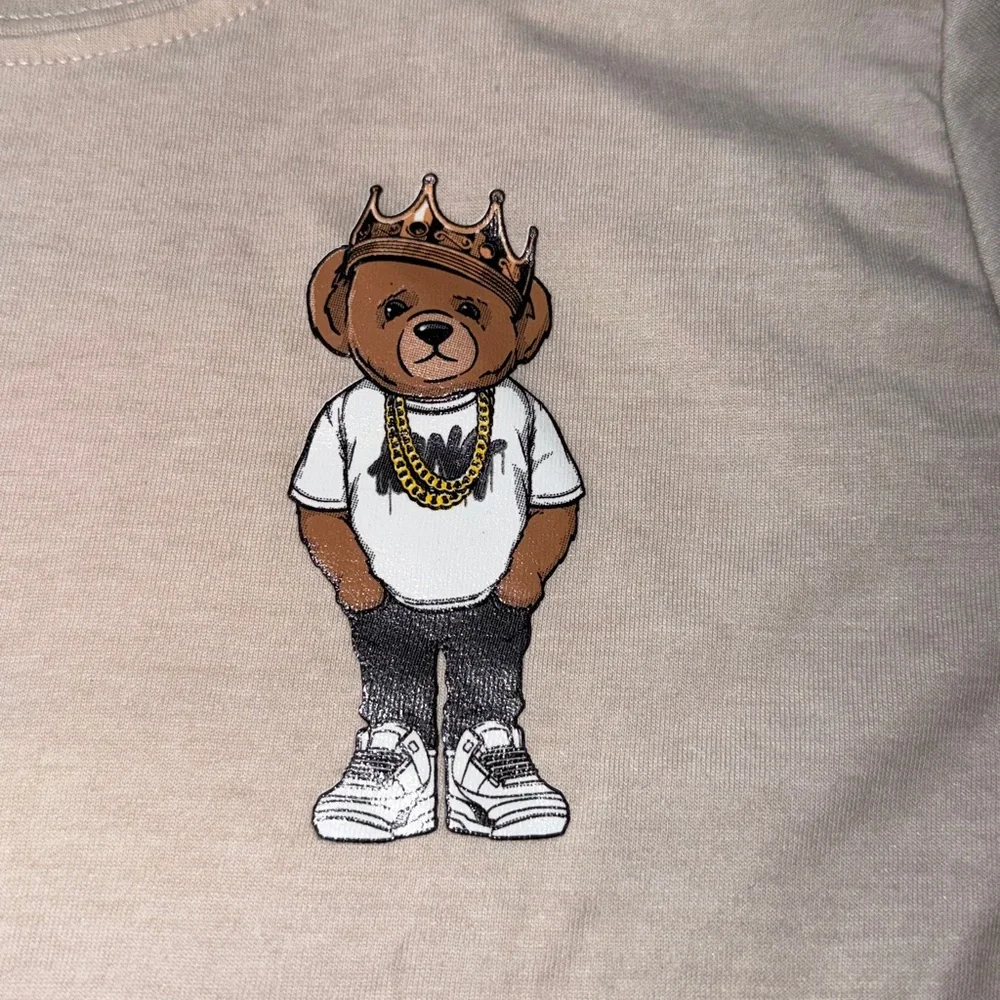 BOYS Hustling Teddy Bear Streetwear Cotton Blend Soft T-Shirt sz 4 NWT Nordstrom